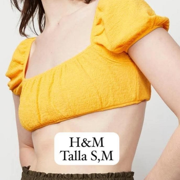 H&M Divided Mustard Yellow Top - Picture 1 of 4
